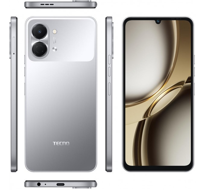 Смартфон Tecno Spark Go 3 (KN3) 4/64GB Titanium Grey (4894947105289)