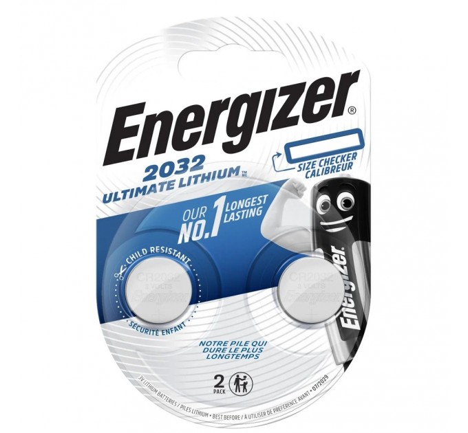 Батарейка Energizer 2032 Ultimate Lithium, CR2032 BL 2шт