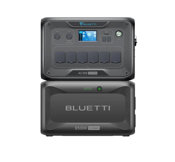 BLUETTI Зарядна станція Bluetti AC300 + акумуляторний модуль B500K, 3000W, 5120Wh, LiFePO4