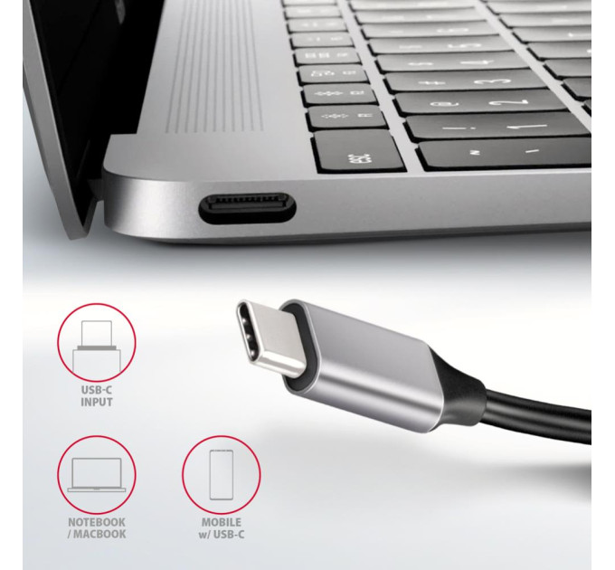 AXAGON Концентратор USB-C 6IN1 0.2M HMC-6H4A AXAGON