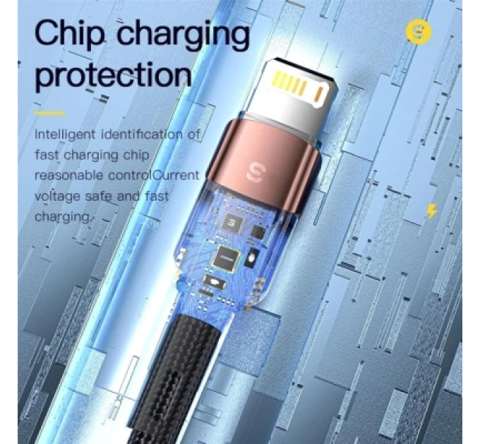 Essager Дата кабель USB 2.0 AM to Lightning 1.0m 2.4A black Essager (EXCL-XC01)