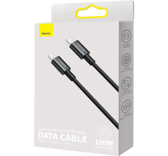 Baseus Дата кабель USB-C to USB-C 2.0m 100W black Baseus (CATYS-C01)