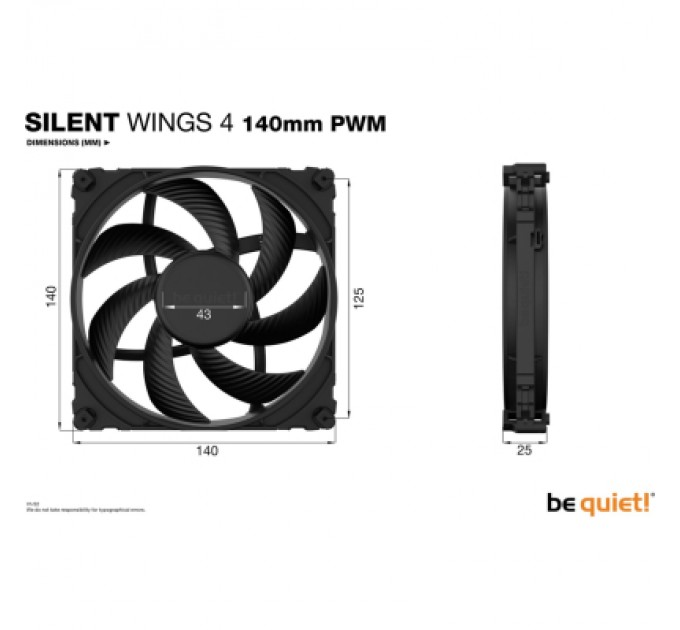 Кулер до корпусу Be quiet! Silent Wings 4 140mm PWM (BL096)