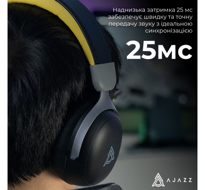 Ajazz Bluetooth-гарнітура Ajazz AHM08 MAX 3-Mode Black (AHM08-MAX-BGY)