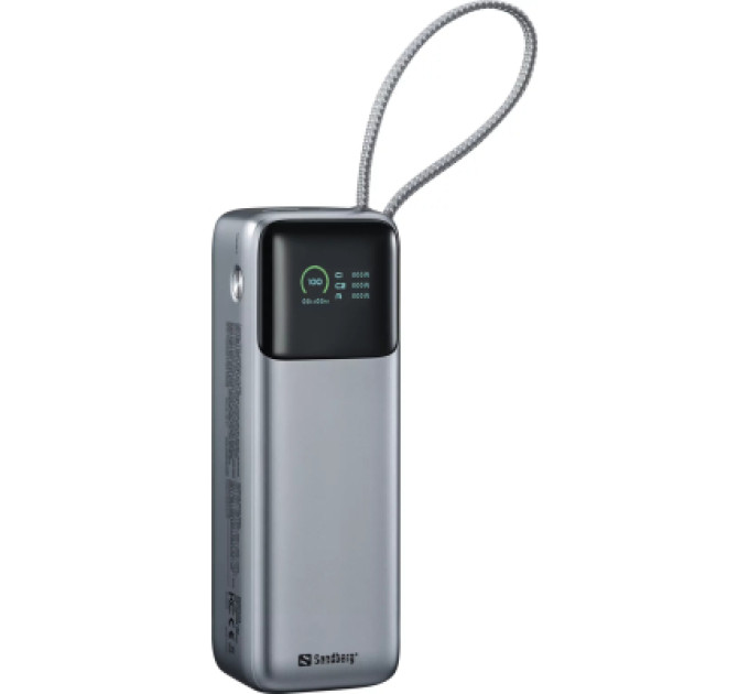 Sandberg Батарея універсальна Sandberg 27000mAh 140W+100W PD/140W, with built-in Type-C cable 140W (421-31)