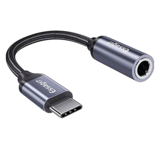 Essager Перехідник USB-C M to 3.5mm F 0.12m gray Essager (EZJE01-0G)