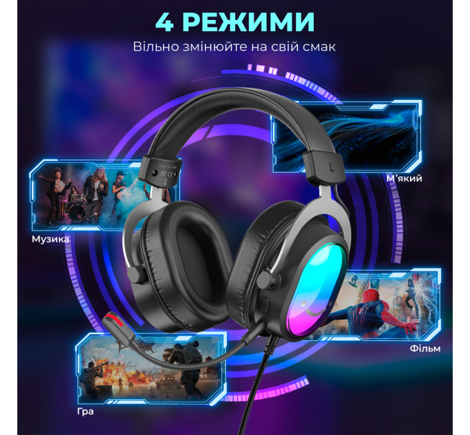 Fifine Гарнітура Fifine H16 7.1 Black RGB