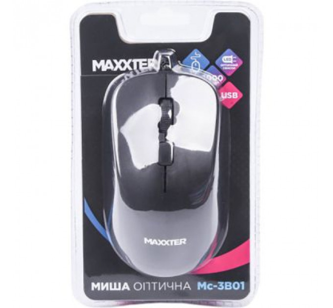 Мишка Maxxter Mc-3B01 USB Black (Mc-3B01)