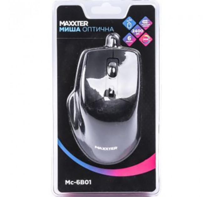 Мишка Maxxter Mc-6B01 USB Black (Mc-6B01)