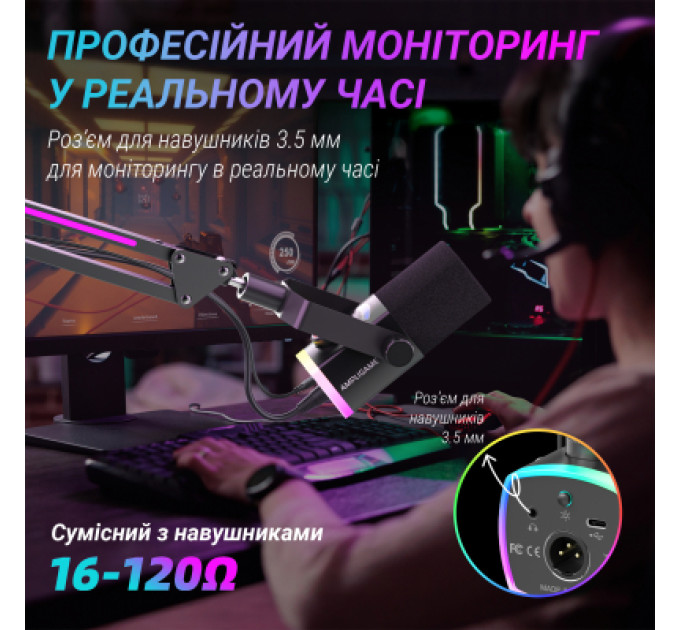 Fifine Мікрофон Fifine AM8PROT USB/XLR Black (AM8PROT)