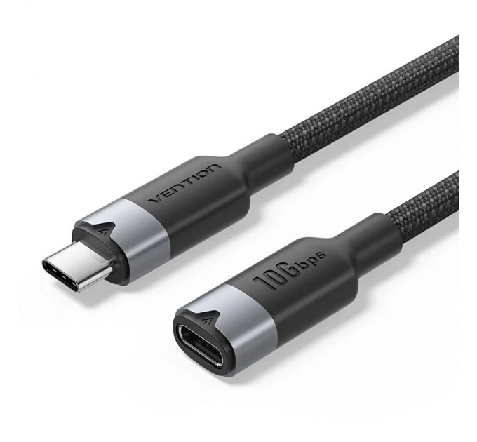 Кабель Vention USB Type-C - USB Type-C (M/F), 100W, 5A, 0.5 м, Black (TRFBD)