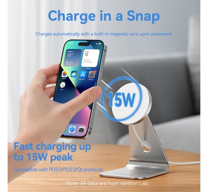 Бездротовий зарядний пристрій Vention 15W Magsafe (FGHIF)