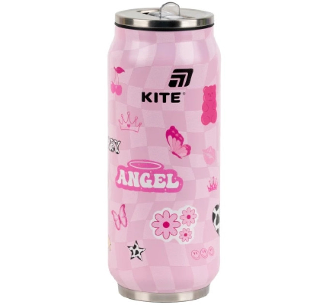 Kite Поїльник-непроливайка Kite Angel термочашка з трубочкою, 500 мл (K25-1264-2)