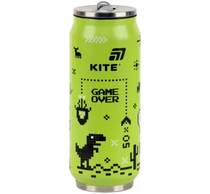 Kite Поїльник-непроливайка Kite Game over термочашка з трубочкою, 500 мл (K25-1264-1)