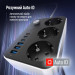 ColorWay Фільтр живлення ColorWay CW-CHE36PDB 20W (3 USB-A + 3 TYPE-C) 3 розетки, 6 USB, 2 м, чорний