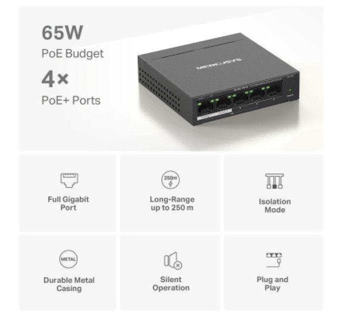 Mercusys Комутатор мережевий Mercusys MS105GP
