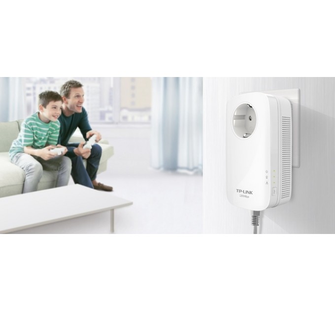 Гігабітний Powerline адаптер з вбудованою розеткою , TL-PA8010PKIT TP-LINK