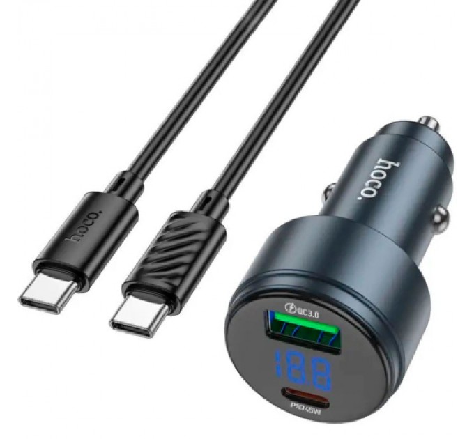 Зарядний пристрій HOCO HOCO Z57 Glorious single-port USB -C PD30W + cable USB-C Metal Gray (6942007633062)