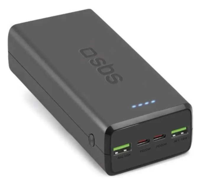SBS Батарея універсальна SBS 30000mAh 20W PD,QC, 2xUSB-A, 2xUSB-C Black (TTBB30000PD20K)