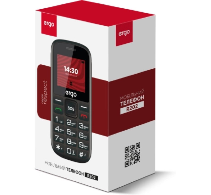 Ergo Мобільний телефон Ergo R202 Black
