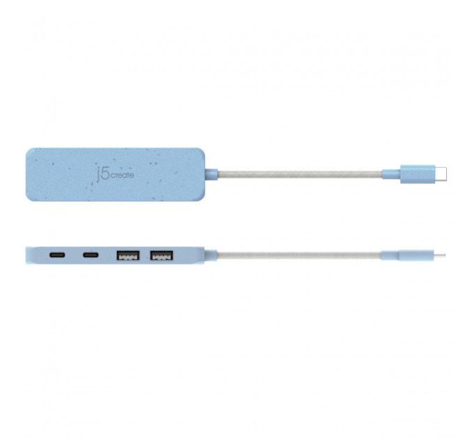 USB-хаб J5create 2 USB-A/2 USB-С Cyan (JCH342EC-N)