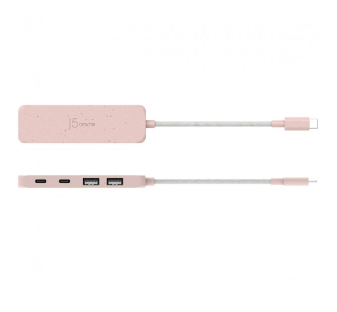 USB-хаб J5create 2 USB-A/2 USB-С Red (JCH342ER-N)