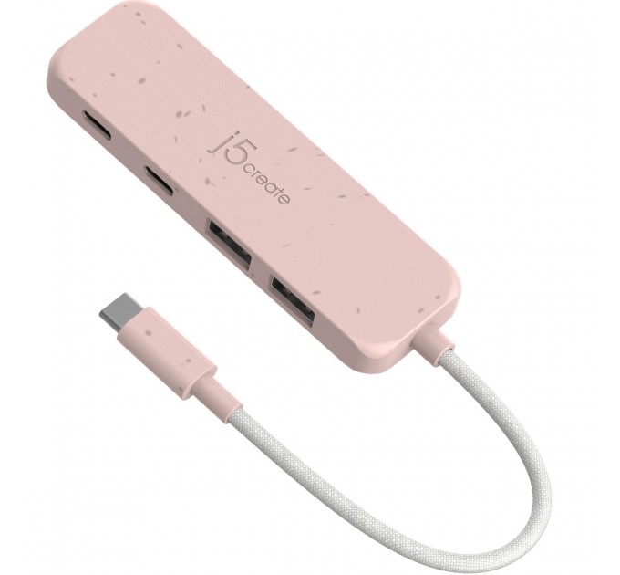 USB-хаб J5create 2 USB-A/2 USB-С Red (JCH342ER-N)