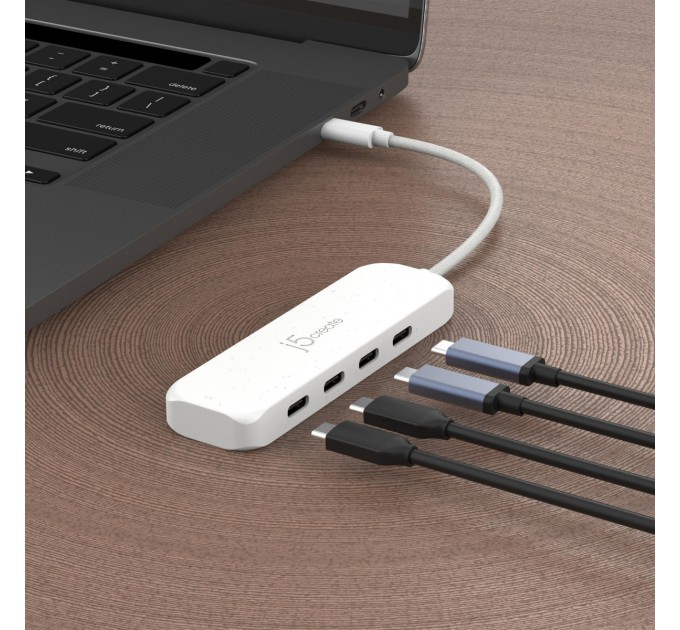 USB-хаб J5create 4 USB-C White (JCH345EW-N)