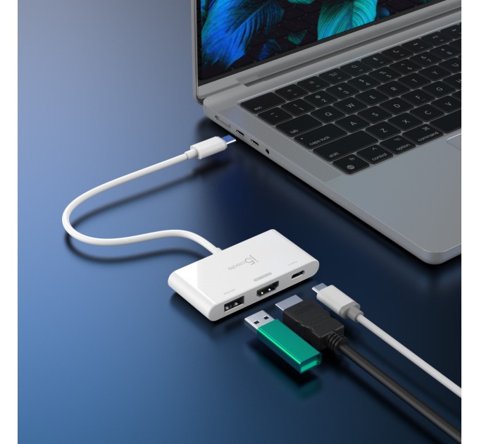 USB-хаб J5create USB-C 3-в-1 White (JCA399-N)