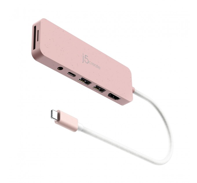 USB-хаб J5create USB-C 6-в-1 Rose (JCD373ER-N)