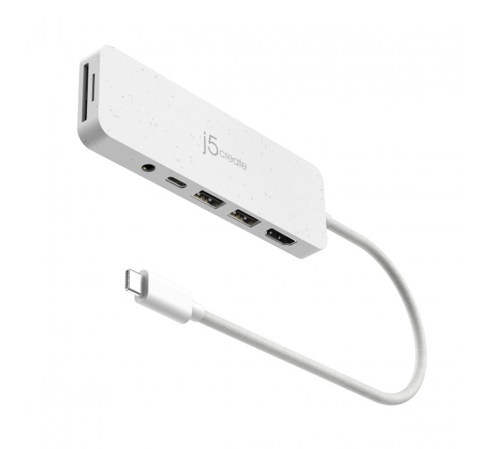 USB-хаб J5create USB-C 6-в-1 White (JCD373EW-N)