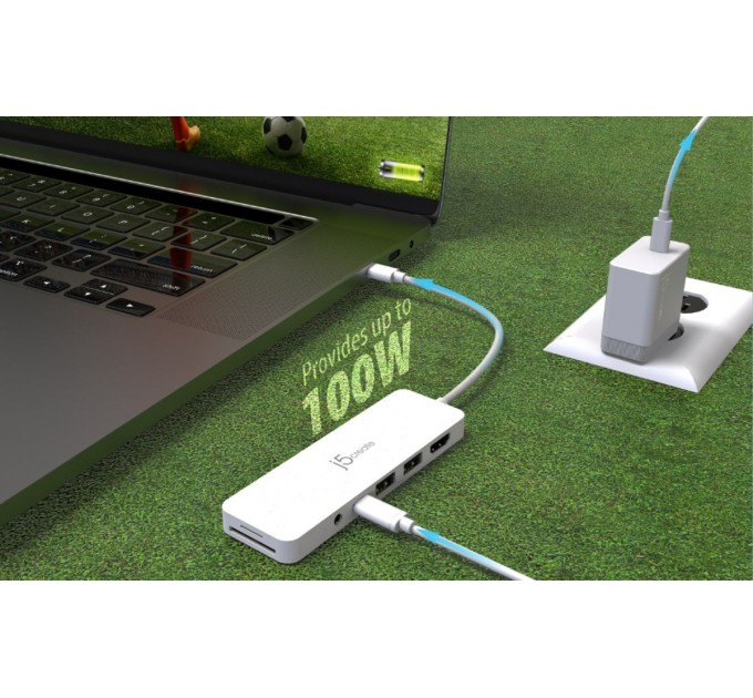USB-хаб J5create USB-C 6-в-1 White (JCD373EW-N)