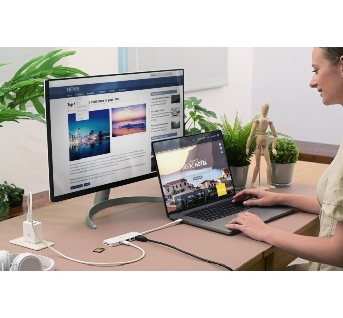 USB-хаб J5create USB-C 6-в-1 White (JCD373EW-N)