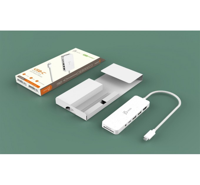 USB-хаб J5create USB-C 6-в-1 White (JCD373EW-N)