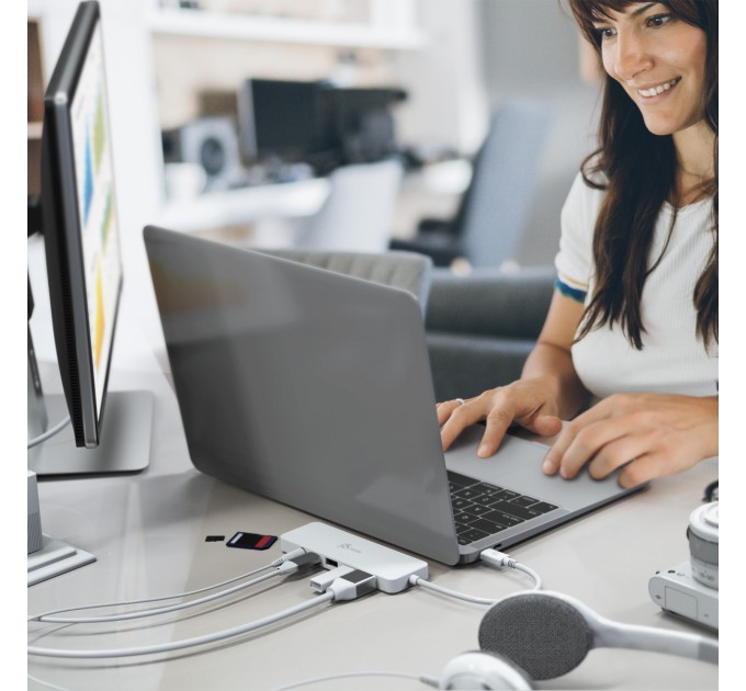 USB-хаб J5create USB-C 6-в-1 White (JCD373-N)