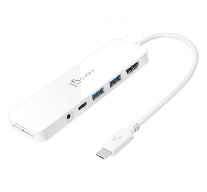 USB-хаб J5create USB-C 6-в-1 White (JCD373-N)