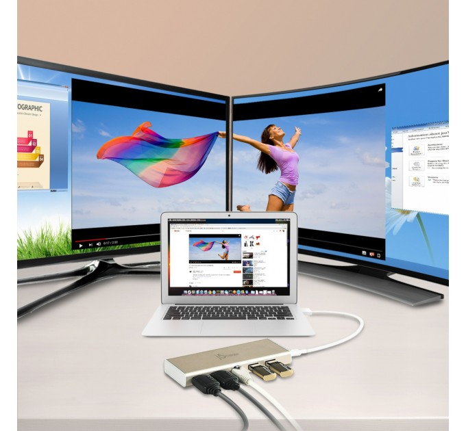 Док-станція J5create USB-C 6-в-1 (JCD381-N)