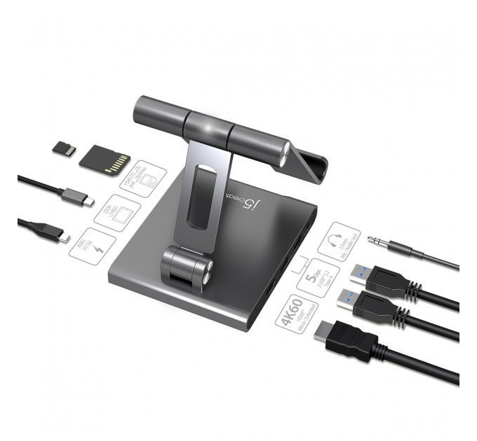 Док-станція J5create USB-C 8-в-1 (JTS224-N)