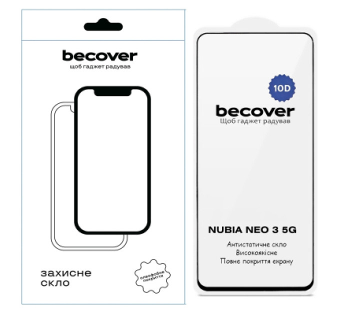 BeCover Скло захисне BeCover 10D Nubia Neo 3 5G Black (714762)