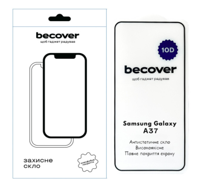 BeCover Скло захисне BeCover 10D Samsung Galaxy A37 SM-A376 Black (714917)