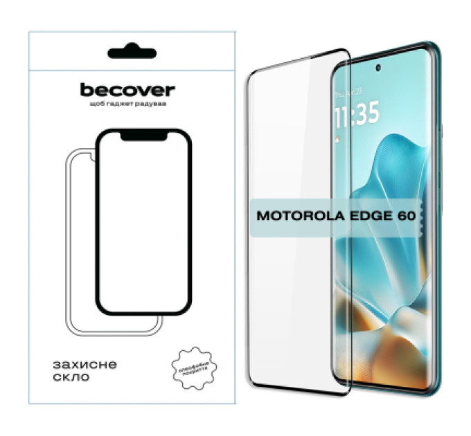 BeCover Скло захисне BeCover EDGE Motorola Edge 60 Black (714769)
