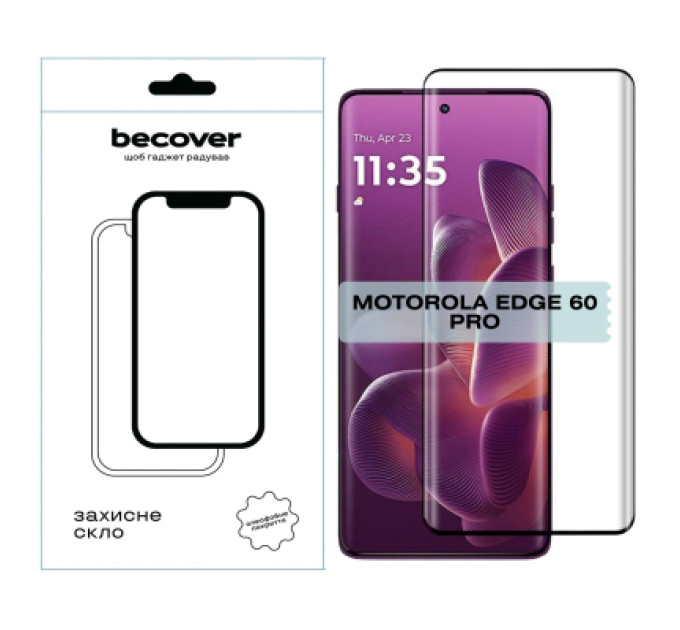 BeCover Скло захисне BeCover EDGE Motorola Edge 60 Pro Black (714771)