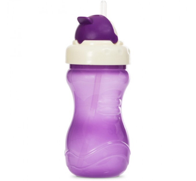 Поїльник-непроливайка Baboo із силіконовою соломинкою, 360 мл, 9 + (фіолетова) (8-128)