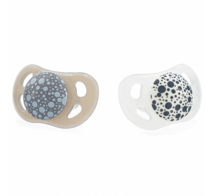 Пустушка Twistshake Pastel Grey White (2шт) 0-6 міс, силіконова (78594)