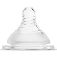 Соска Baboo силіконова (2 шт), широке горлечко, потік для густої рідини, 6+ міс (4-113)