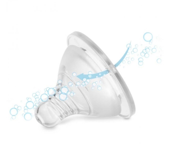 Соска Baboo силіконова (2 шт), широке горлечко, потік для густої рідини, 6+ міс (4-113)