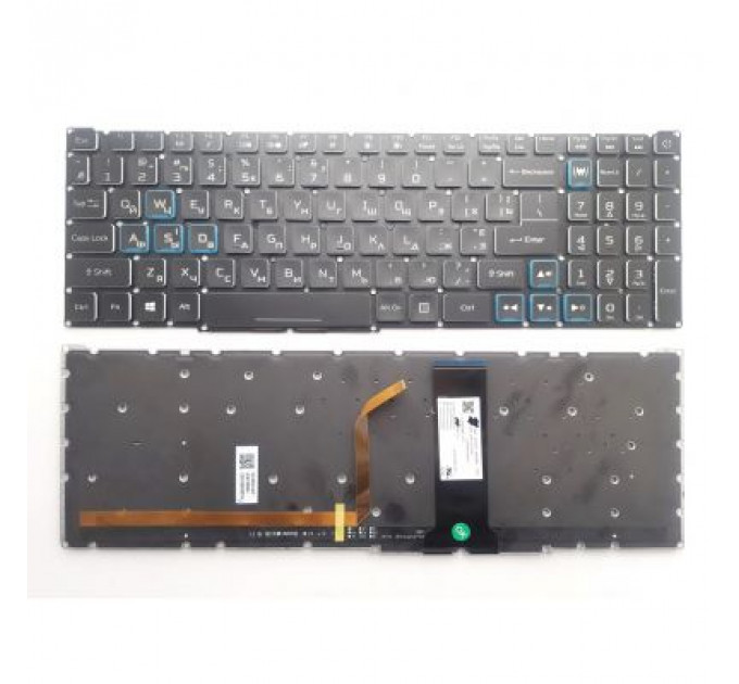 Клавіатура ноутбука Acer Nitro 4 AN515-43/AN515-54/AN517-51/AN715-51 черна з кольор п (A46210)