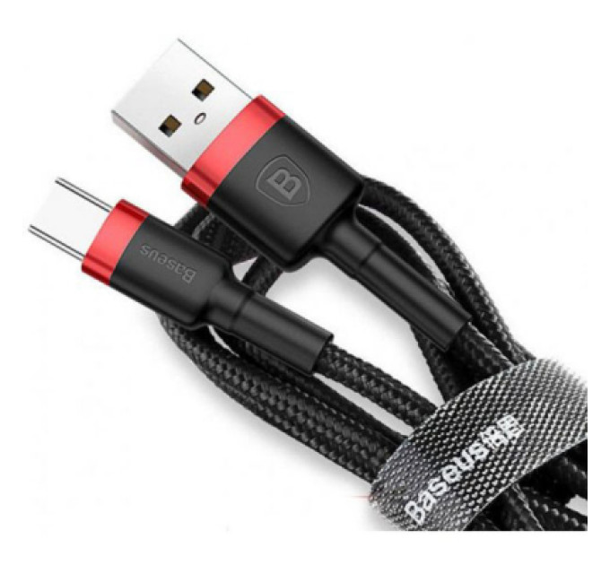 Baseus Дата кабель USB 2.0 AM to Type-C 0.5m 3A red-black Baseus (CATKLF-A91)