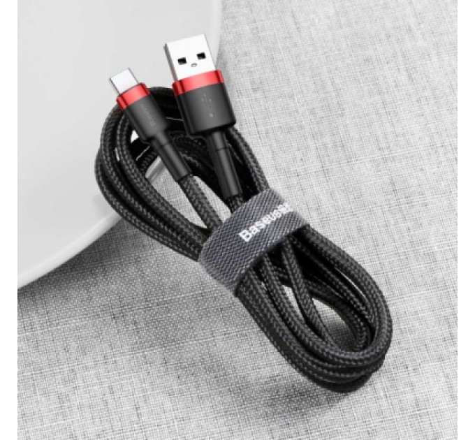 Baseus Дата кабель USB 2.0 AM to USB-C 2.0m 2A red-black Baseus (CATKLF-C91)