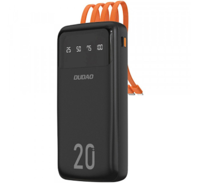 Dudao Батарея універсальна Dudao K6Pro+ 20000mAh 10W with USB-C/Lightning/MicroUSB/USB-A cables (6977196682393)